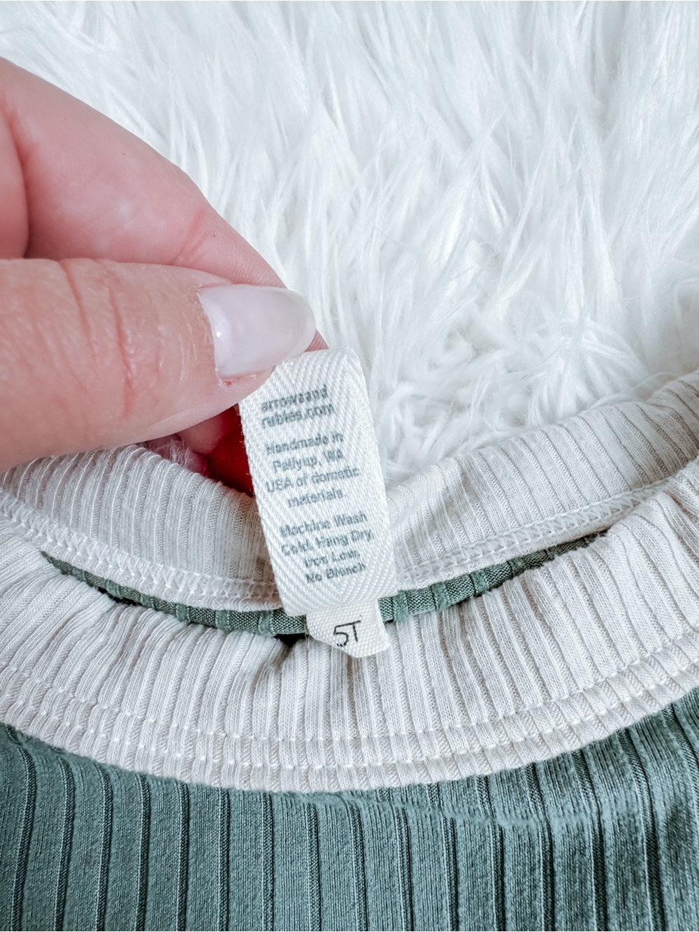 Arrows & Rubies Sage Green Ribbed Ringer Tee 5T - Picture 3 of 5